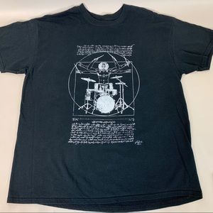 Vintage Drummer as Vitruvian Man Leonardo di Vinci